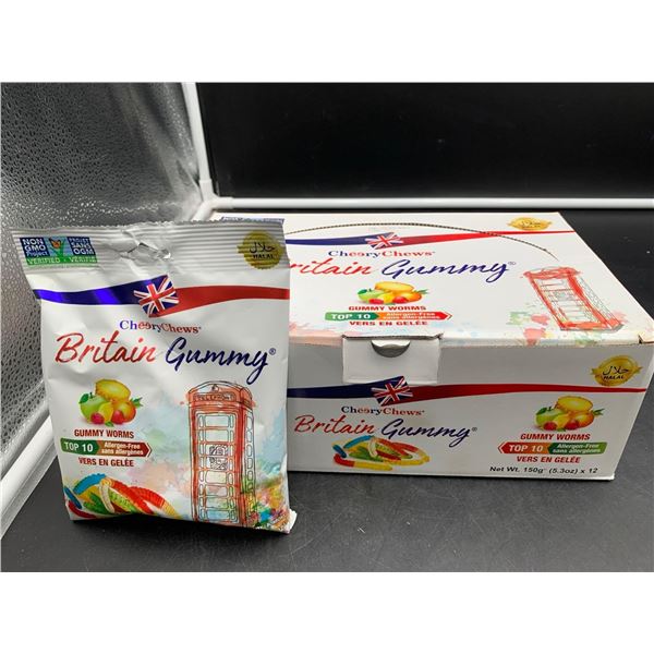 Cheery Chews Britain Gummy Candy-Gummy Worms (12 x 150g)