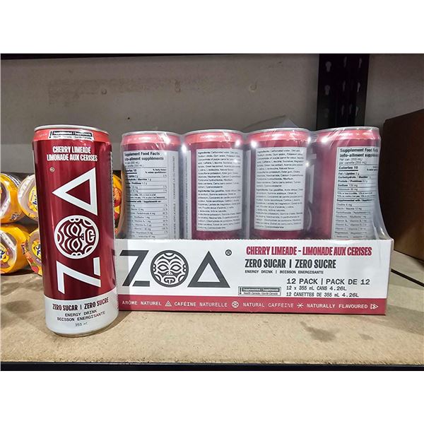 ZOA Cherry Limeade Zero Sugar Energy Drink (12 x 355ml)