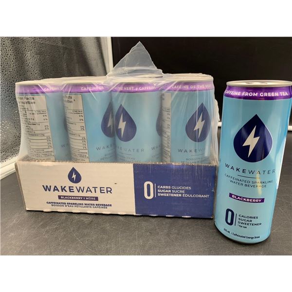 WakeWater Caffeinated Sparkling Water Beverage-Blackberry (12 x 355ml)