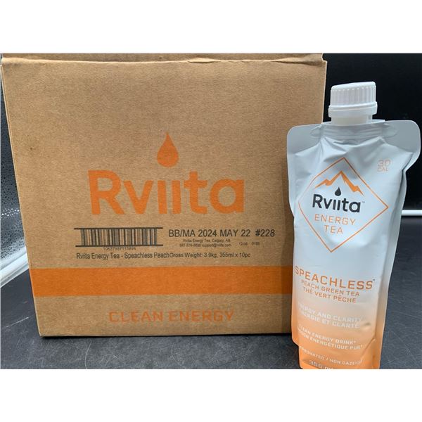 Rviita Speacheless Peach Green Tea Clean Energy Drink (355ml x 10)