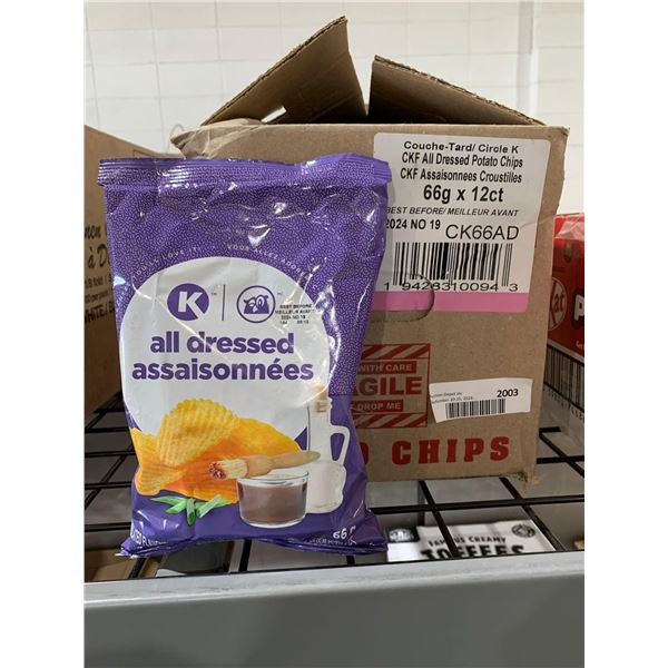 CASE LOT -Circle K All Dressed Potato Chips 66g x 12