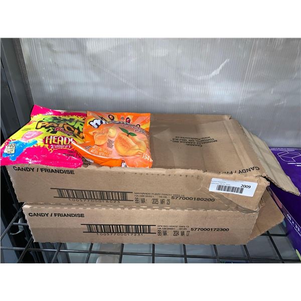 CASE LOT - Sour Patch Kids Headz & Fuzzy Peach Gummie Candy  24 x 154g (1 Case of 12 x 154g each)