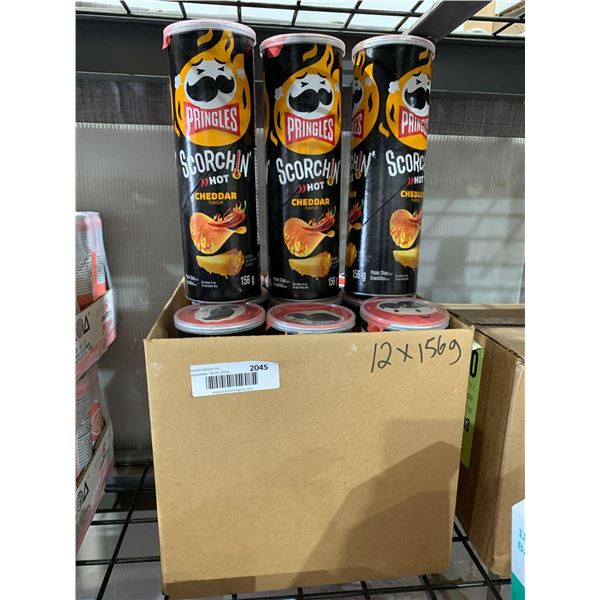 CASE LOT - Pringles Scorchin Hot Cheddar Potato Chips  12x156g