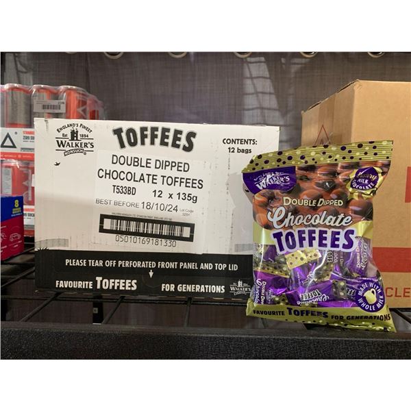 CASE LOT -Walker's Toffees Double Dipped Chocolate Toffee 12 x 135g