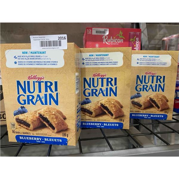 CASE LOT - Kellogg's Nutri Grain Blueberry Bars 3x(16 x 37g)