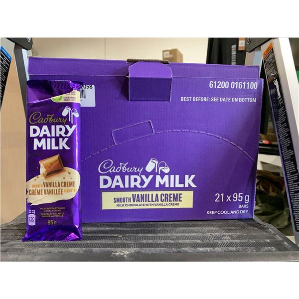 CASE LOT - Cadbury Dairy Milk Vanilla Creme Candy Bars 21x95g