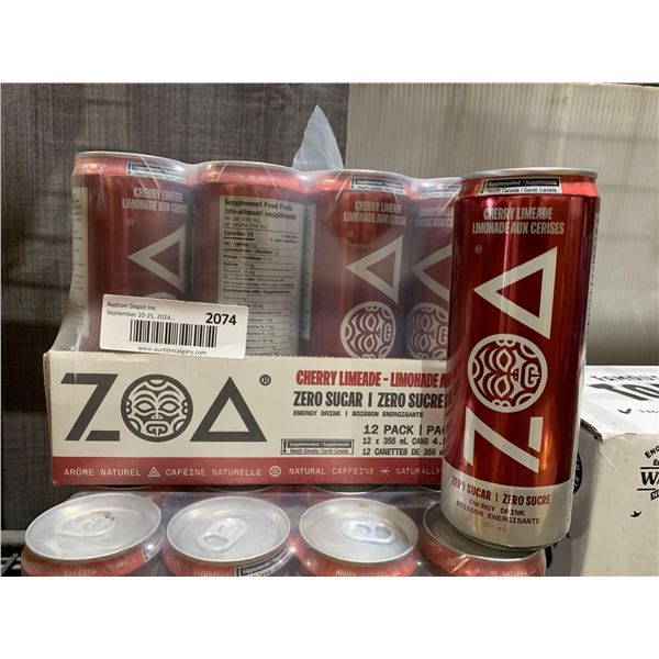CASE LOT - Zoa Zero Sugar, Cherry Limeade  Energy Drink (12 x 355ml)
