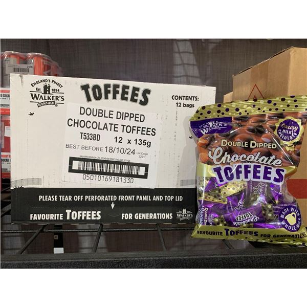 CASE LOT -Walker's Toffees Double Dipped Chocolate Toffee 12 x 135g