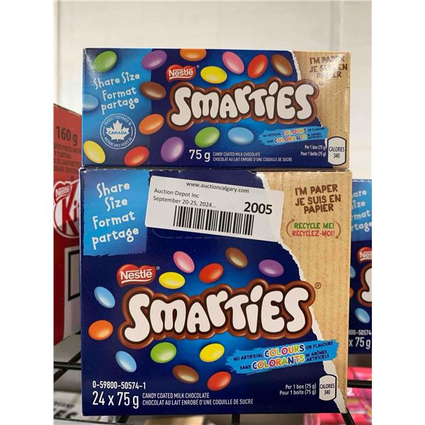 CASE LOT - Nestle Smarties Candy Coated Chocolate 24 x 75g
