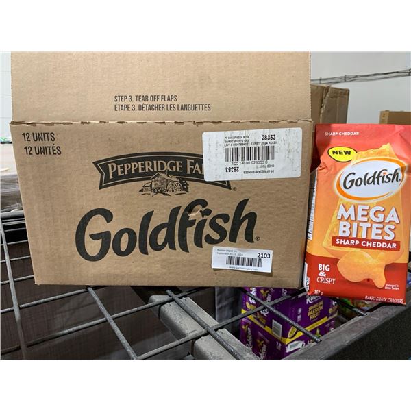 CASE LOT - Pepperidge Farms Sharp Cheddar Goldfish 12x167g