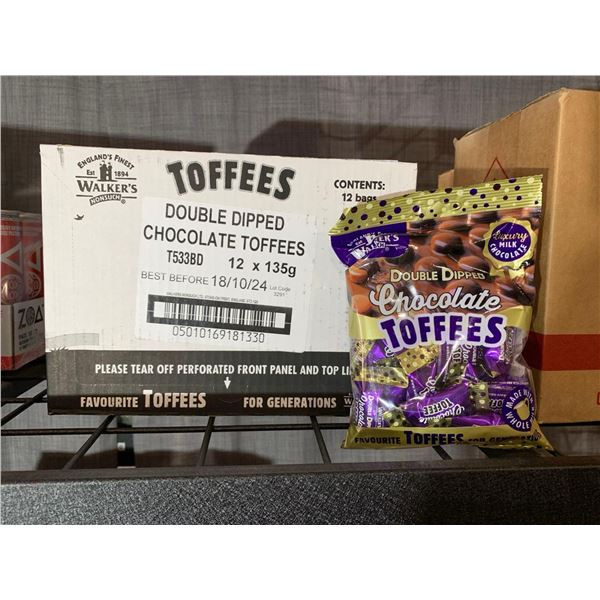 CASE LOT -Walker's Toffees Double Dipped Chocolate Toffee 12 x 135g