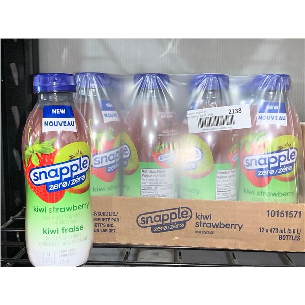 CASE LOT - Snapple Zero Kiwi StrawberryBeverage  12x 473ml