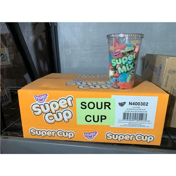 CASE LOT - Huer Super Mix Sour Cups 12x 370g