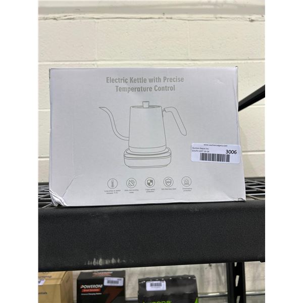 Black electric water kettle with temperature control