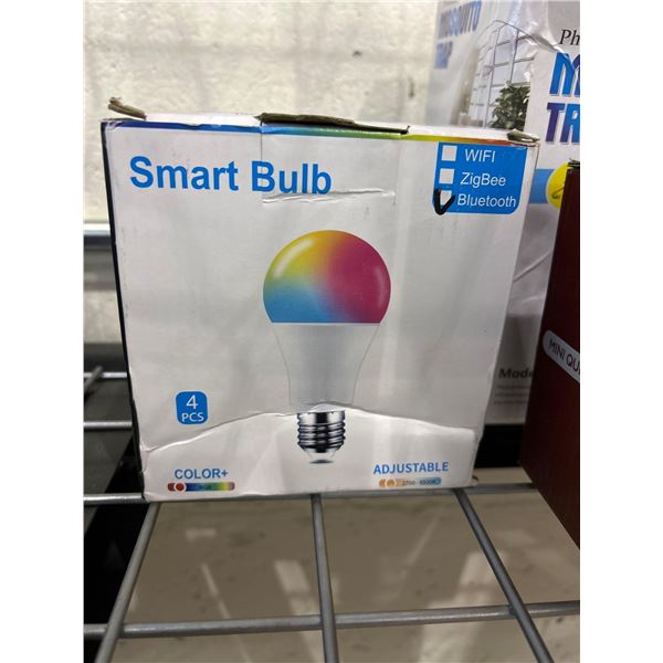 Smart bulb colour changing bluetooth light bulbs, pack of 4