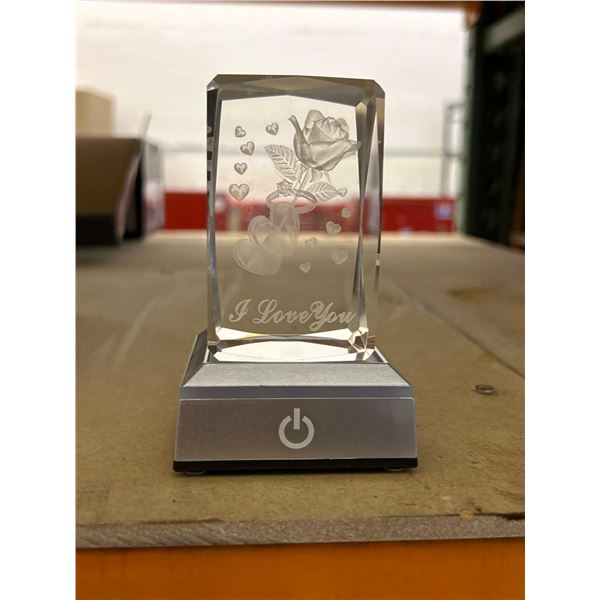 Hochance "I Love you" 3D crystal rose light