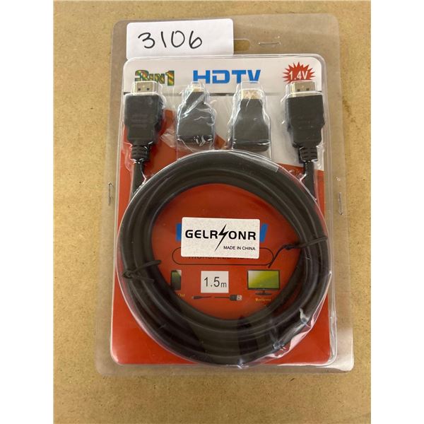 3 in 1 high definition tv cable pack