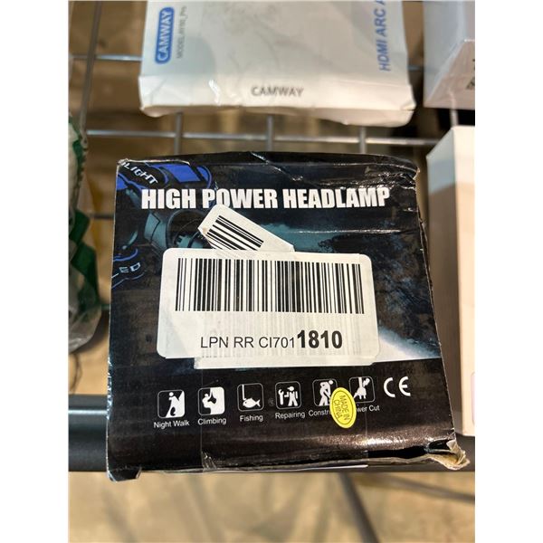 High powered LED headlamp light