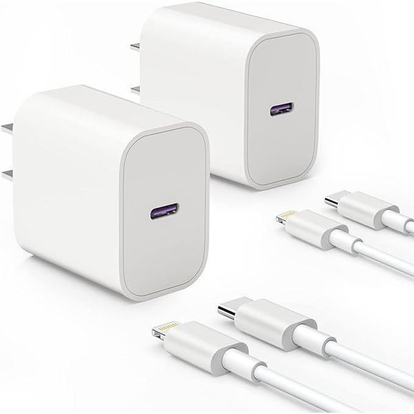 iPhone Fast Charger [Apple MFi Certified] 20W PD USB C Wall Charger Block with 6FT USB C to Lightnin