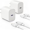 Image 1 : iPhone Fast Charger [Apple MFi Certified] 20W PD USB C Wall Charger Block with 6FT USB C to Lightnin