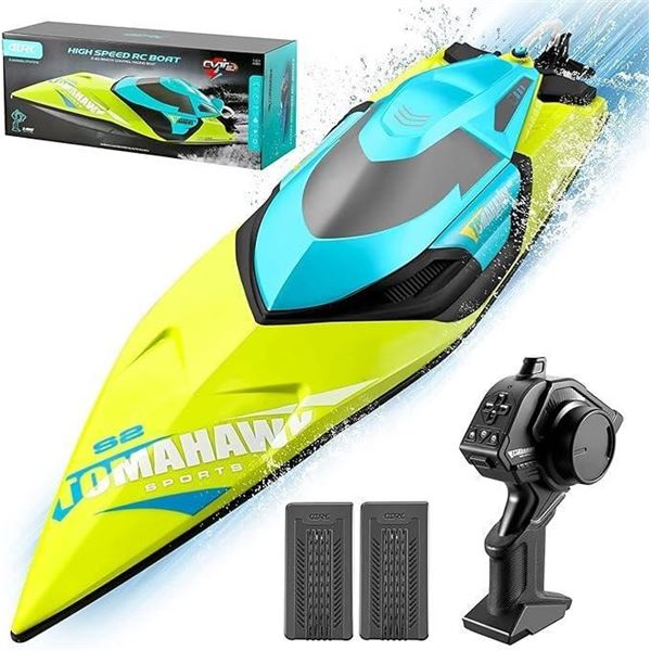 4DRC S2 RC Boats,30+ MPH High Speed Remote Control Boat Racing Boats for Adults Kids with LED Lights