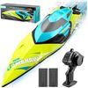 Image 1 : 4DRC S2 RC Boats,30+ MPH High Speed Remote Control Boat Racing Boats for Adults Kids with LED Lights