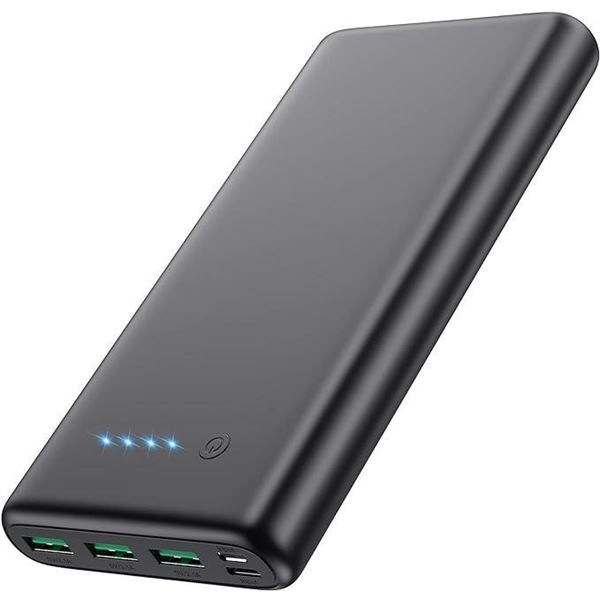 Portable Charger 36800mAh,4 Outputs Power Bank, Dual Input 5V/3A External Battery Pack,USB-C in&Out 