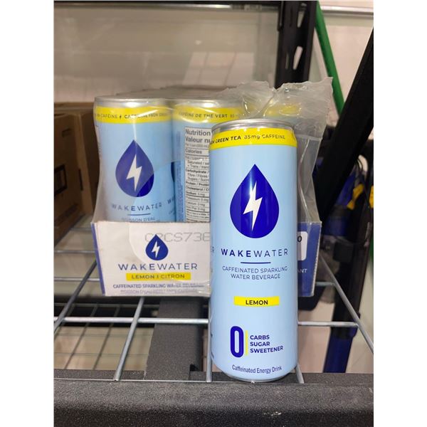 Wake Water Caffeinated Sparkling Water Beverage Lemon 12 pack