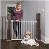 Image 1 : Regalo 2-in-1 Extra Wide Stairway and Hallway Walk Through Baby Safety Gate, Hardware Mounting, Whit
