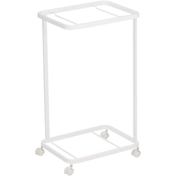 Yamazaki Home Laundry Basket Wagon-Large Storage Hamper Organizer | Steel + Wood | Short | Rolling C