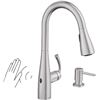 Image 1 : Moen Essie Spot Resist Stainless Touchless One-Handle Kitchen Faucet, Motion Activated Pull Down Kit