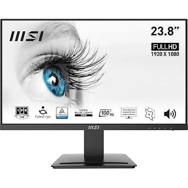 MSI PRO MP243X 23.8 Inch 1920 x 1080 Full HD Monitor Ergonomic Design, Blue Light Reduction, Seamles