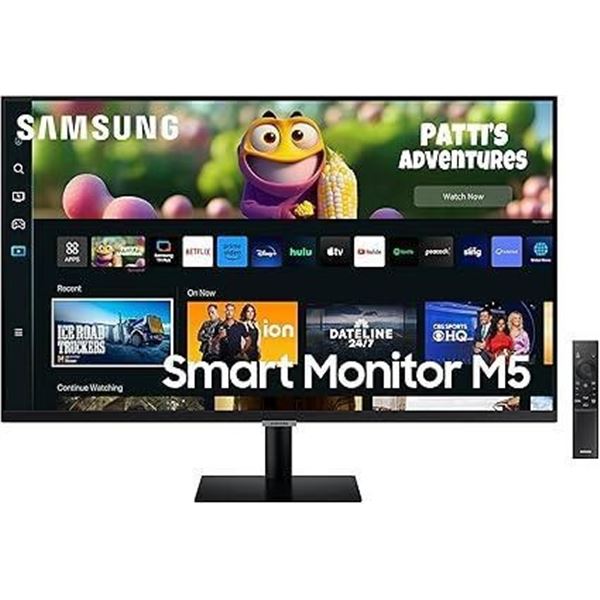 Samsung 27" M5 Smart Black UHD Monitor with Smart TV Apps and Mobile connectivity
