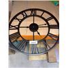 Image 2 : Large Modern Metal Wall Clocks,Round Nearly Silent Little Ticking Battery Operated Black Roman Numer