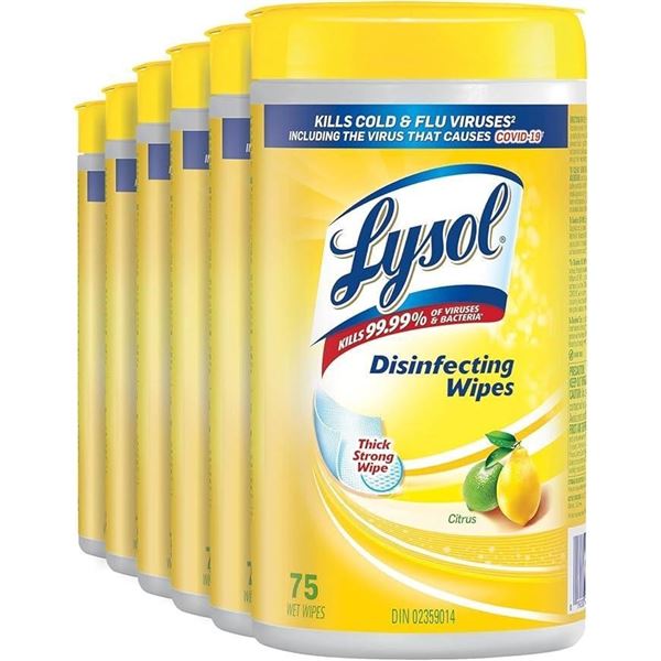 Lysol Disinfecting Wipes, Citrus, Thick Strong Wipe, Kills 99.99% of Viruses & Bacteria, Bulk Pack o