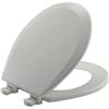 Image 1 : Bemis 500EC062 Molded Wood Round Toilet Seat with Easy Clean and Change Hinge, Ice Grey