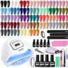 Image 1 : Gel Nail Polish Kit with UV Light JODSONE 32 Colors Soak Off Nail Polish Set Base Coat No Wipe & Mat