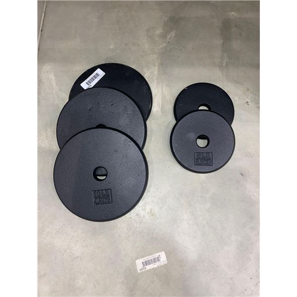 Weighted Plates 3 x 10lbs and 2 x 5lbs