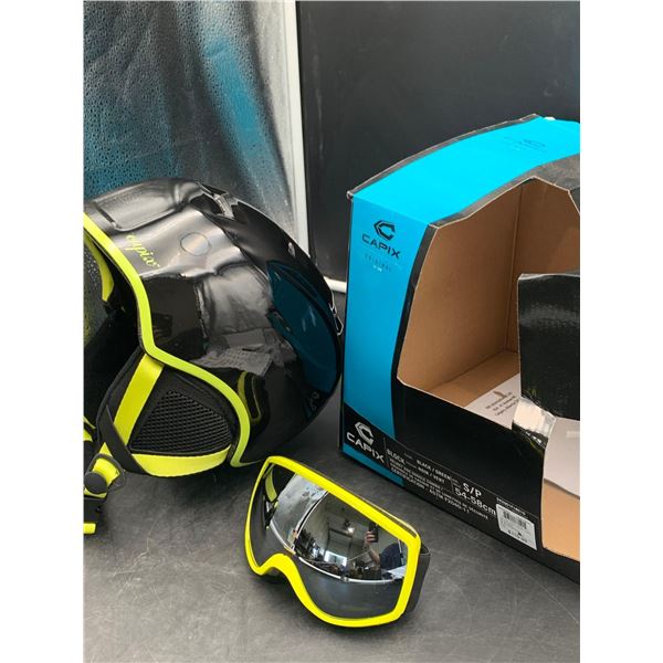 Capix Block Black / Green Helmet & Goggle Combo - Size Small