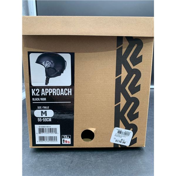 K2 Approach Black Snow Helmet - Size Medium