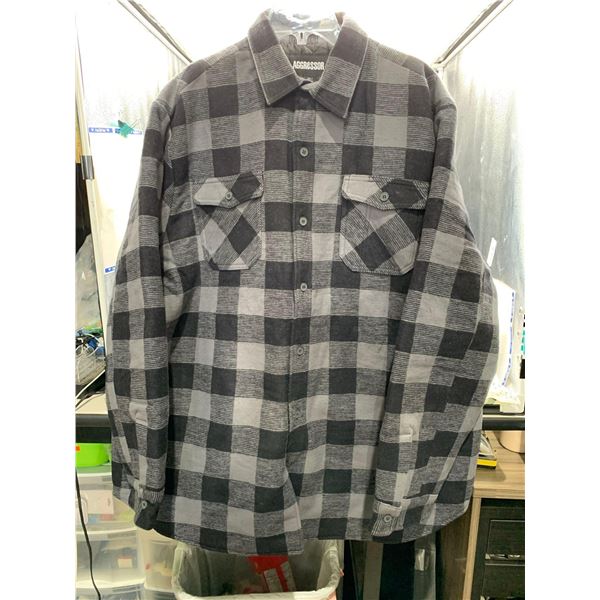 Aggressor Quilted Doeskin Workshirt - Grey/Black 2X-Large