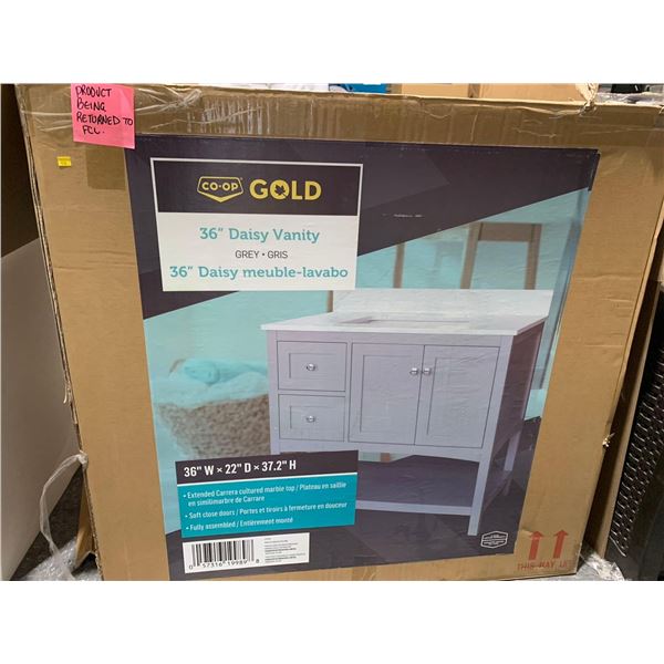 Co-op Gold 36" Daisy Vanity Grey 36"w x 22"D x 37.2"H