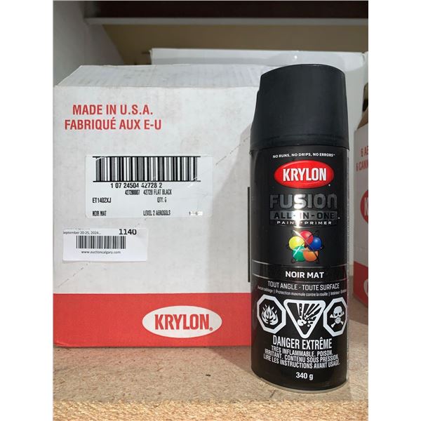 Krylon Fusion All in One Paint + Primer Flat Black 6 x 340g