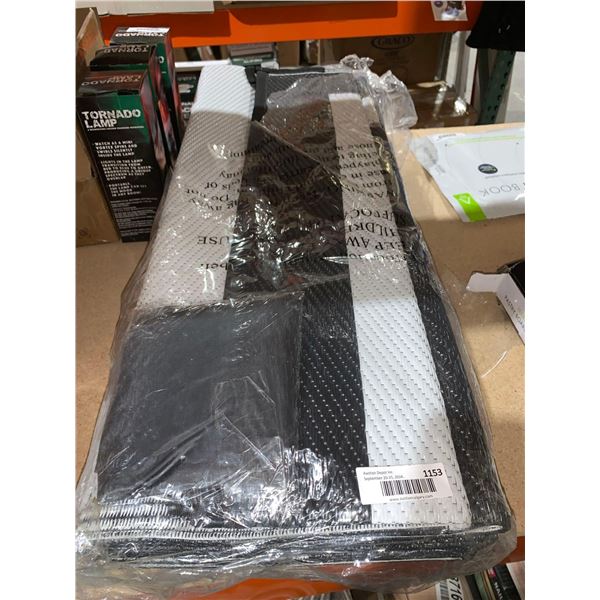 8' x 18' Versatile Outdoor Deck / Patio / RV Mat Black & White