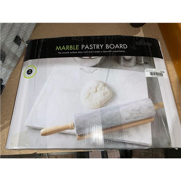 Marble Pastry Board 12" x 16" x 0.5" Solid Marble