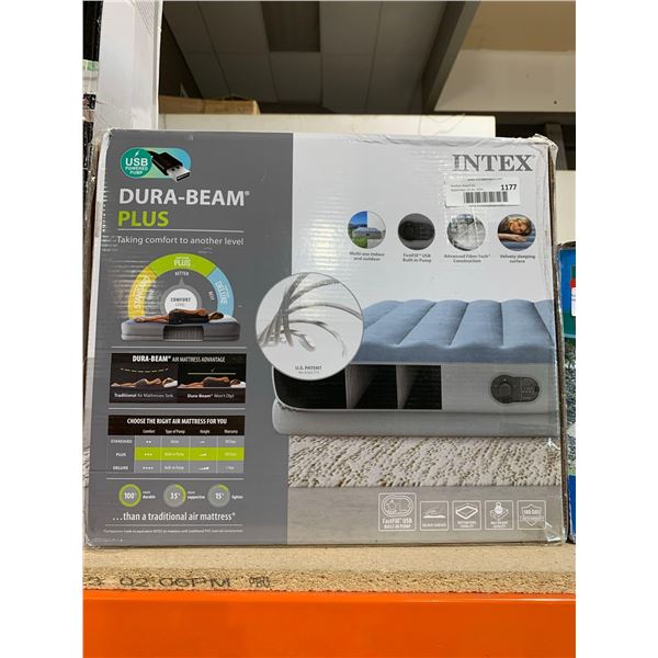 Intex Dura-Beam Plus Mid-Rise Comfort Air Mattress With Built in USB Pump Queen Size