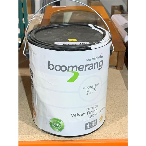 Laurentide Boomerang Moonlight White 5181-10Interior Velvet Finish Latex 3.78L