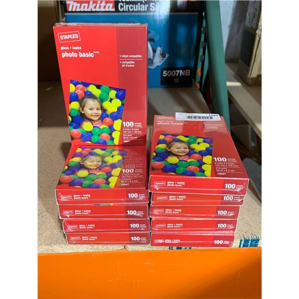 Staples Gloss Photo Basic Ink Jet Compatible Photo Paper 4"x6" 10 x 100sheets