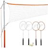 Image 1 : Franklin Sports Badminton Net Sets - Outdoor Backyard + Beach Badminton Net + Equipment Set - (4) Ra