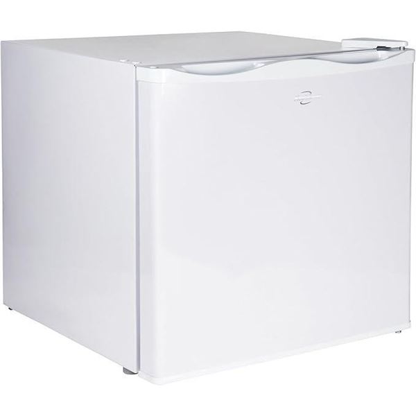Koolatron Mini Upright Freezer 1.2 cu ft (34L) White, Manual Defrost, Space-Saving Flat Back, Revers